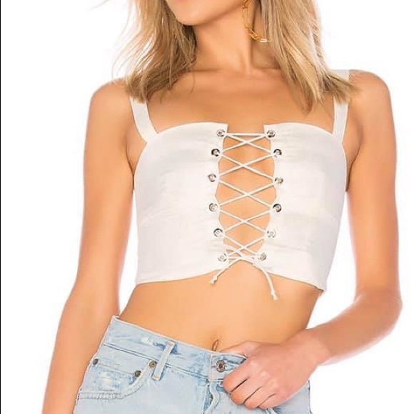 For Love and Lemons Tie Crop Top - Picture 1 of 5